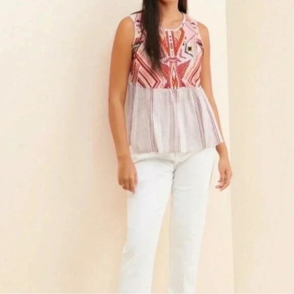 ANTHROPOLOGIE DOLAN EMBROIDERED TANK - Picture 2 of 11